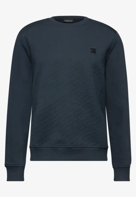 Crewneck Strukturpullover nocturnal blue