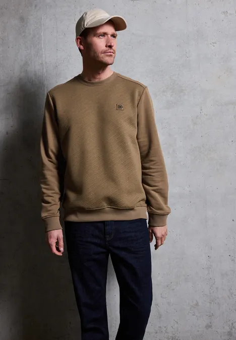 Crewneck Strukturpullover barista brown Crewneck Strukturpullover barista brown