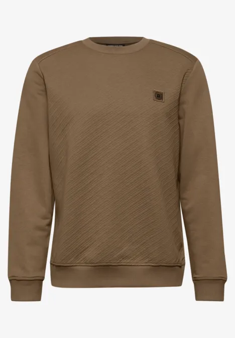 Crewneck Strukturpullover barista brown Crewneck Strukturpullover barista brown