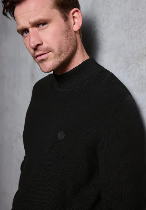 Pullover mit Stehkragen Black Pullover mit Stehkragen Black