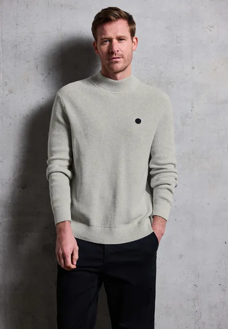 Pullover mit Stehkragen frost grey melange Pullover mit Stehkragen frost grey melange