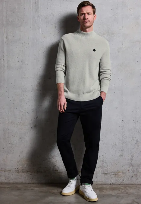 Pullover mit Stehkragen frost grey melange Pullover mit Stehkragen frost grey melange