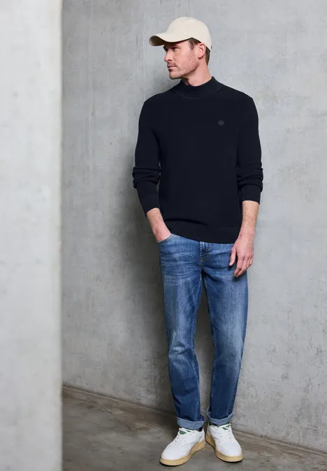 Pullover mit Stehkragen nightside blue Pullover mit Stehkragen nightside blue