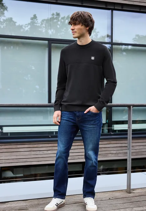 Sweter z teksturowanej mieszanki Black