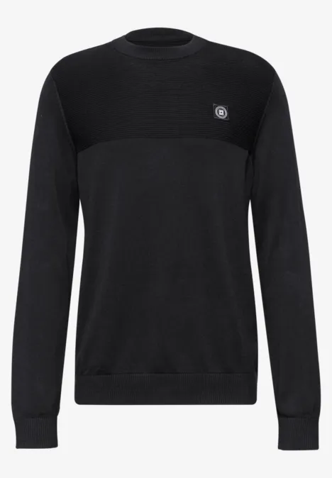 Sweter z teksturowanej mieszanki Black