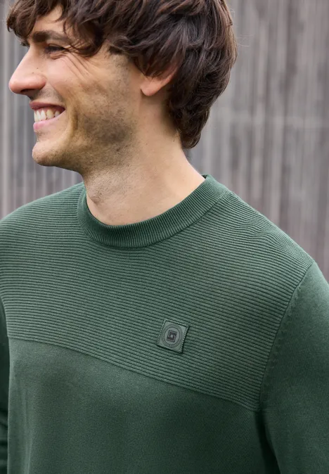 Sweter z teksturowanej mieszanki soft olive green