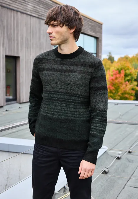 Miękki Sweter Jacquard Black
