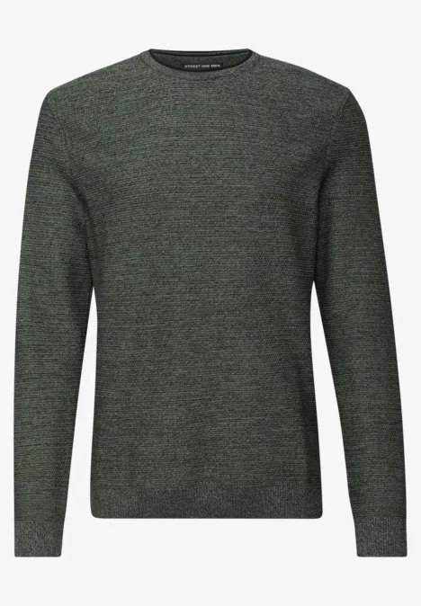 Crewneck Strukturpullover timeless green