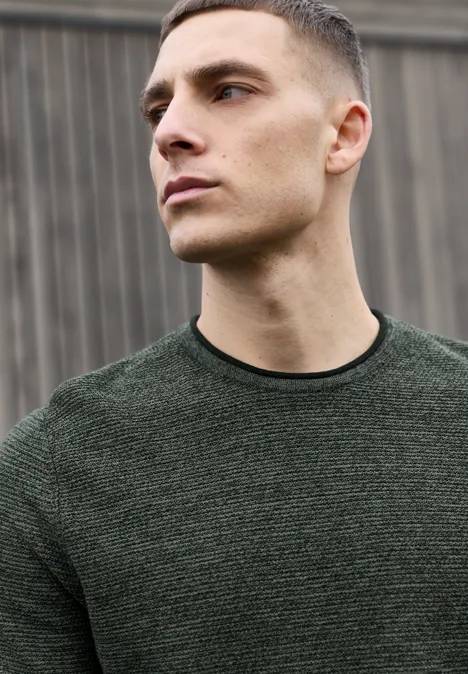 Crewneck Strukturpullover timeless green Crewneck Strukturpullover timeless green
