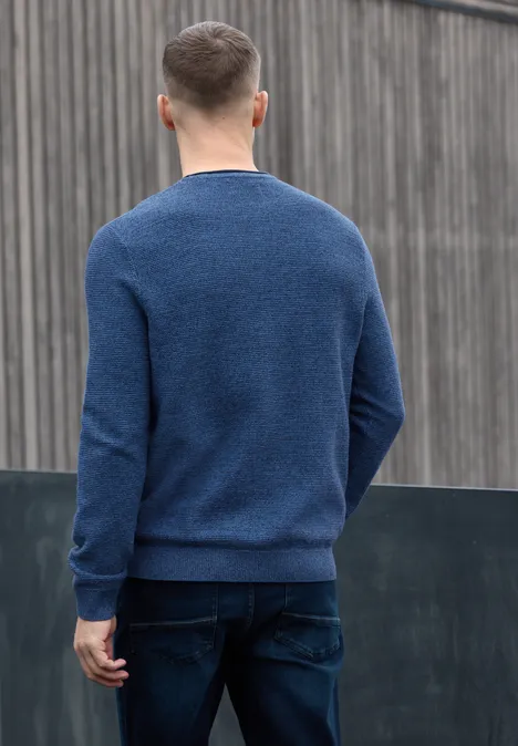 Pull à col ras du cou structuré authentic blue Pull à col ras du cou structuré authentic blue