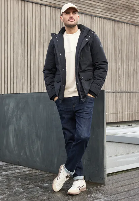 Gemêleerde trui met structuurmix granite beige Gemêleerde trui met structuurmix granite beige