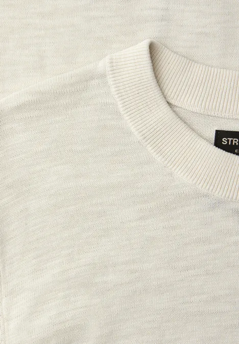 Sweter w stylu washed-look white sand