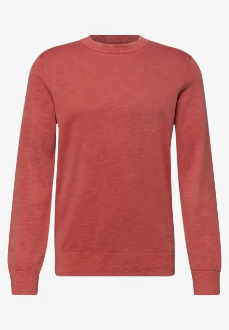 Pullover mit Washed-Effekt dull coral