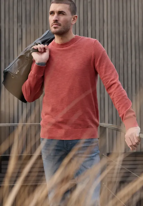 Pullover mit Washed-Effekt dull coral