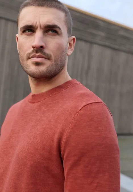 Pullover mit Washed-Effekt dull coral