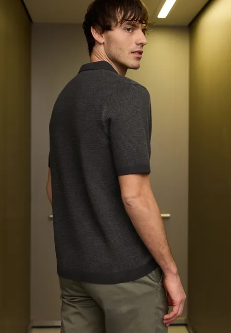 Sweter z krótkim rękawem basic black