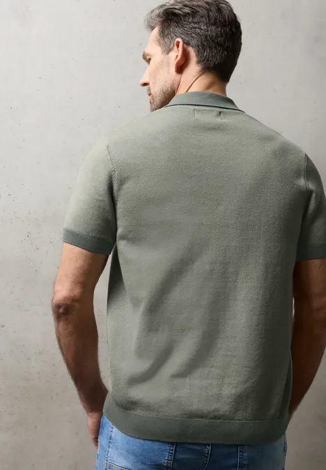 Gebreid poloshirt dusty mint