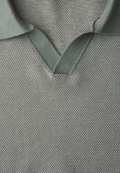 Gebreid poloshirt dusty mint