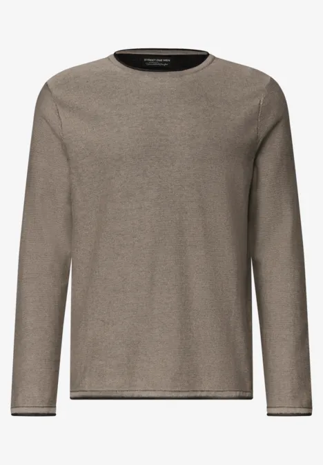 Schlichtes langärmeliges Shirt in einem gedeckten Taupe-Ton.