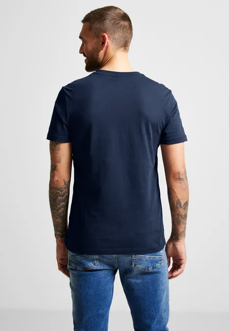 T-shirt basique de couleur unie navy blue
