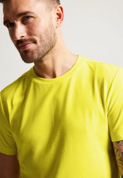 T-shirt basique de couleur unie lemon yellow