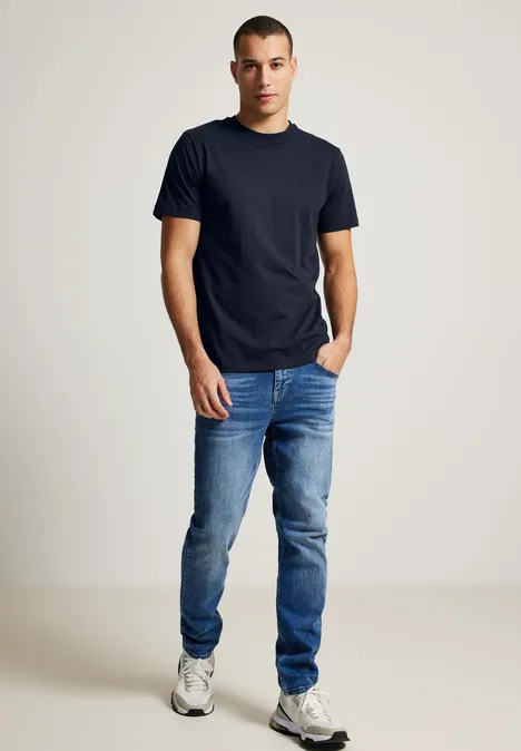T-shirt basique de couleur unie night blue