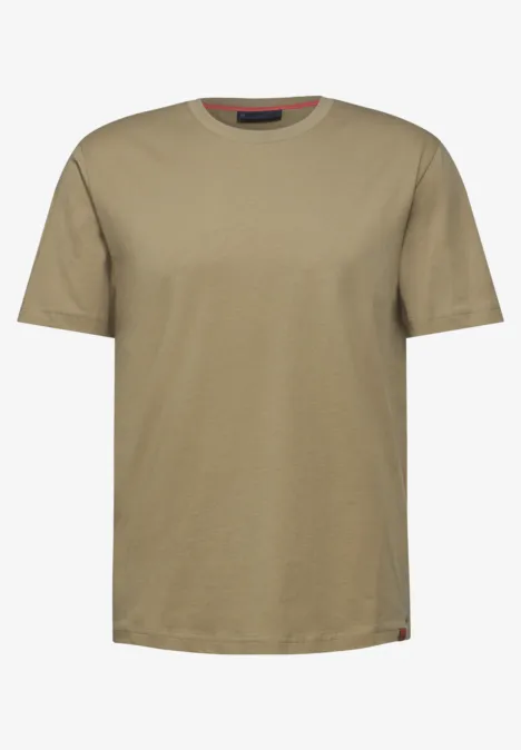Basic T-shirt in effen kleur beach sand Basic T-shirt in effen kleur beach sand