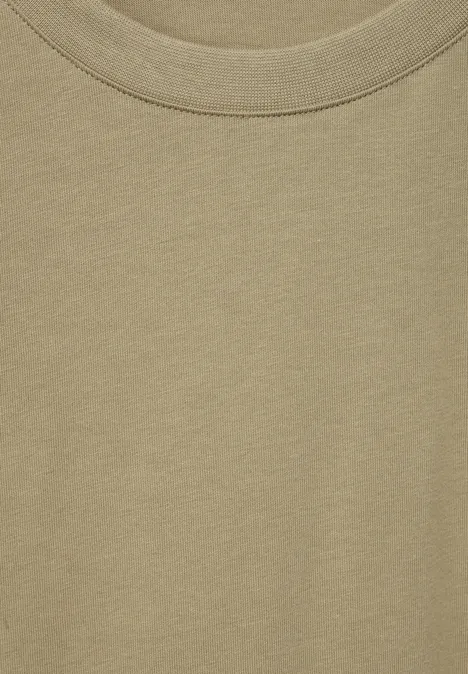 Basic T-shirt in effen kleur beach sand Basic T-shirt in effen kleur beach sand