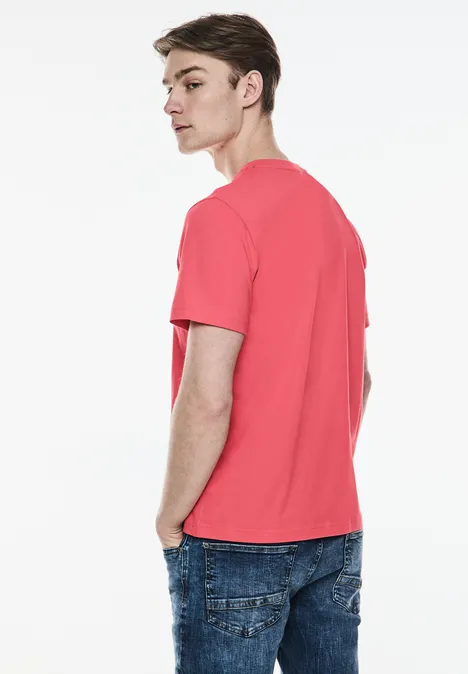 Basic T-shirt in effen kleur Crab Red Basic T-shirt in effen kleur Crab Red