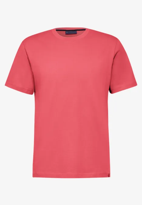 Basic T-shirt in effen kleur Crab Red Basic T-shirt in effen kleur Crab Red