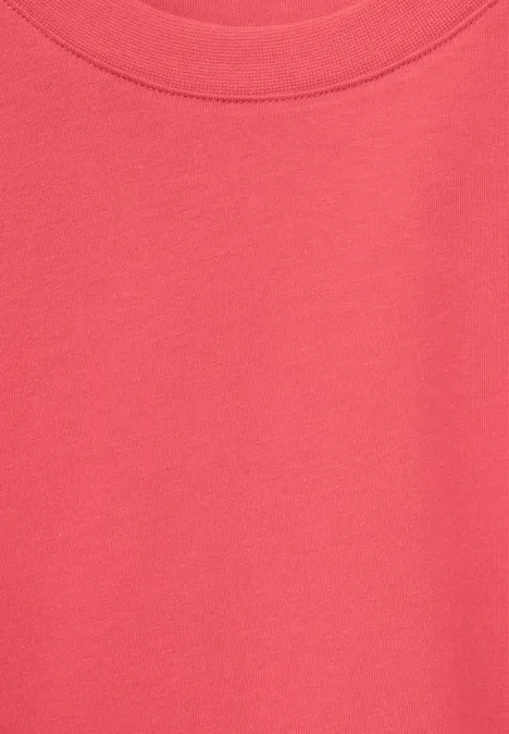 Basic T-shirt in effen kleur Crab Red Basic T-shirt in effen kleur Crab Red