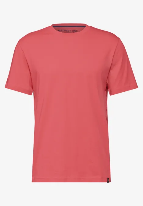Basic T-shirt in effen kleur bleached red Basic T-shirt in effen kleur bleached red