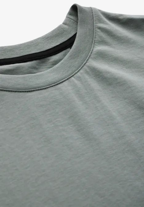 Basic T-shirt in effen kleur silver green Basic T-shirt in effen kleur silver green