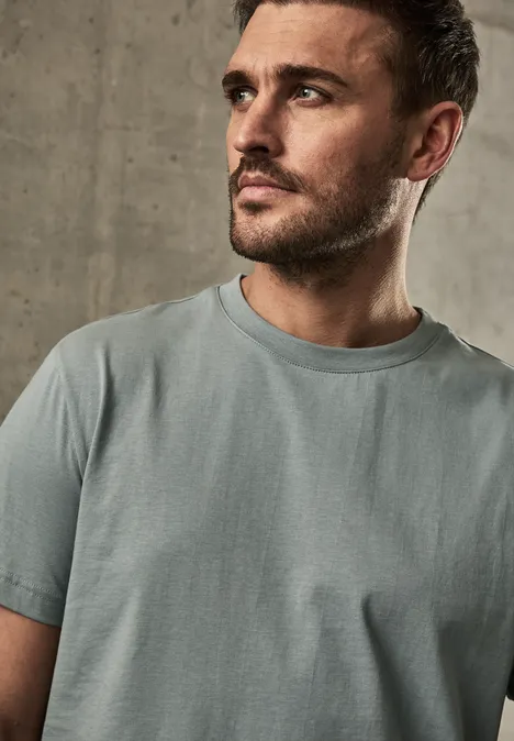 Basic T-shirt in effen kleur silver green Basic T-shirt in effen kleur silver green