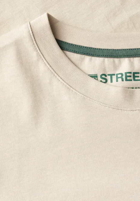Basic T-shirt in effen kleur basic beige Basic T-shirt in effen kleur basic beige