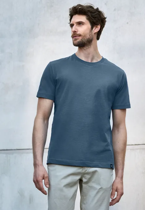 Basic T-Shirt in Unifarbe ocean blue Basic T-Shirt in Unifarbe ocean blue