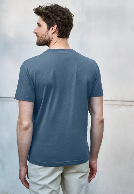 Basic T-shirt in effen kleur ocean blue Basic T-shirt in effen kleur ocean blue