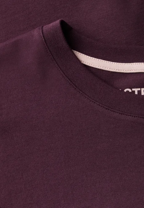 Basic T-shirt in effen kleur dark red Basic T-shirt in effen kleur dark red