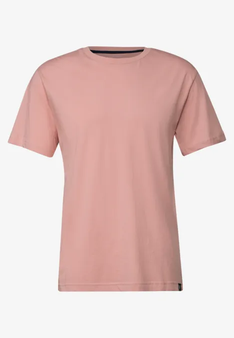 Basic T-shirt in effen kleur pastel peach Basic T-shirt in effen kleur pastel peach