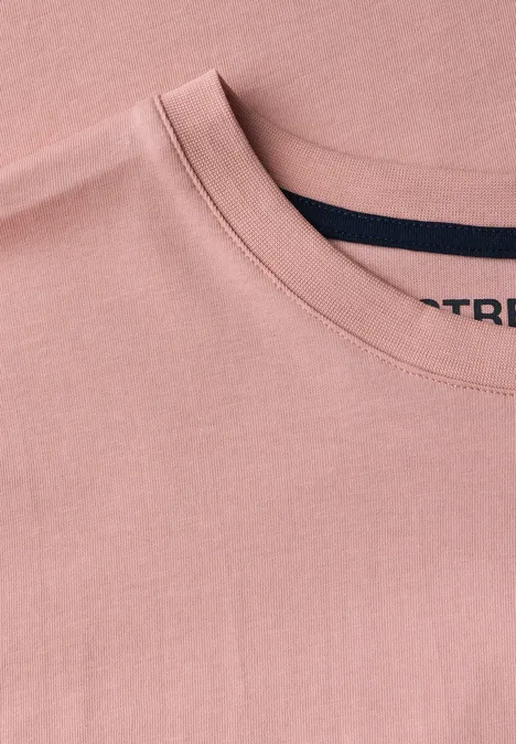 Basic T-shirt in effen kleur pastel peach Basic T-shirt in effen kleur pastel peach