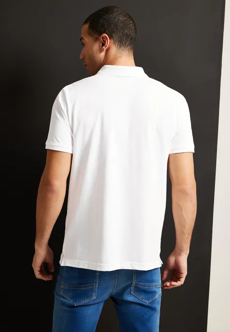 Polo en tissu piqué White