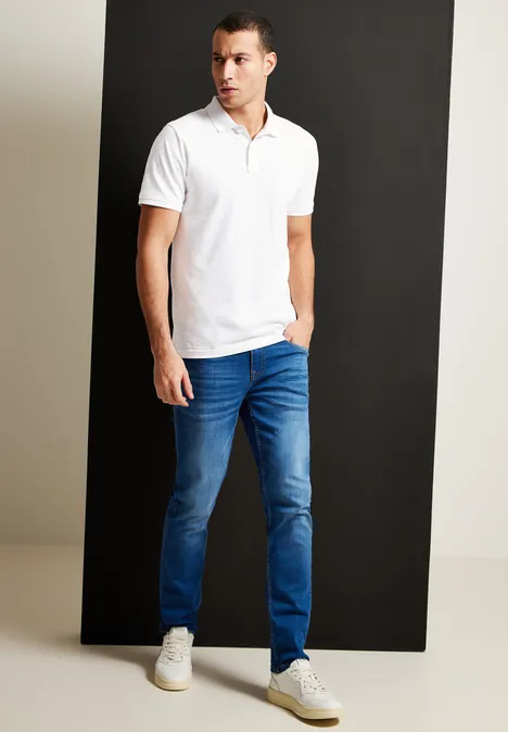 Polo en tissu piqué White