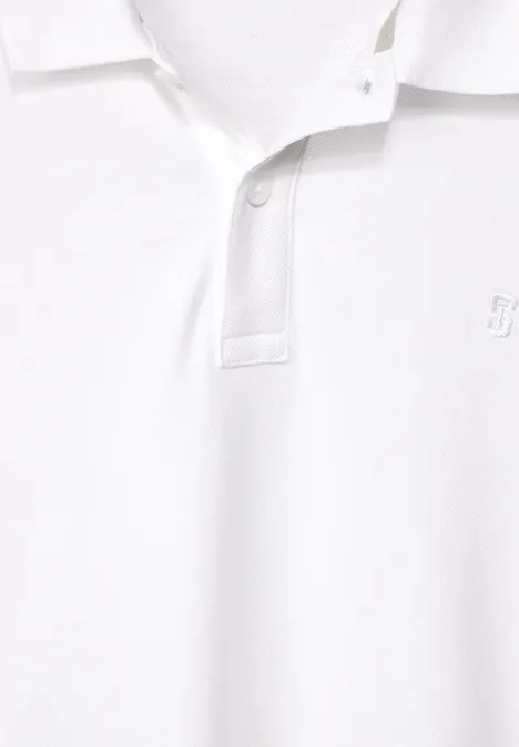 Polo en tissu piqué White