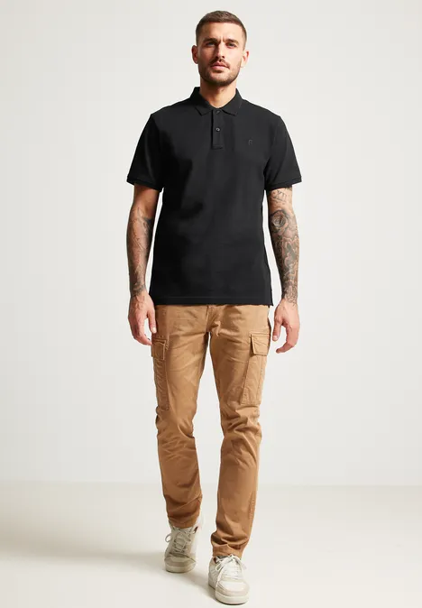 Polo en tissu piqué Black
