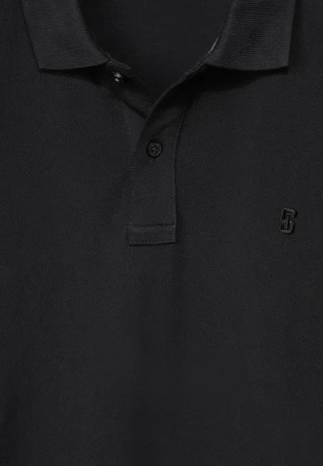 Polo en tissu piqué Black