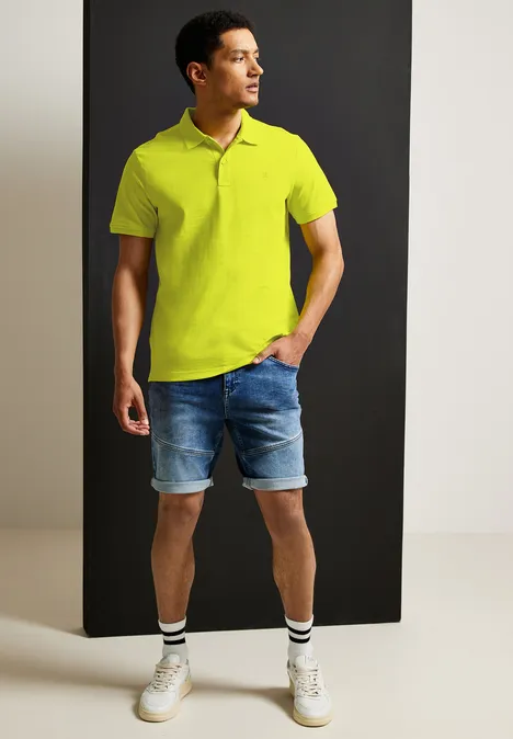Polo en tissu piqué acid yellow