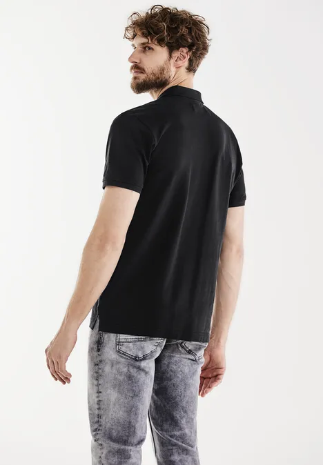 Piqué poloshirt faded black Piqué poloshirt faded black