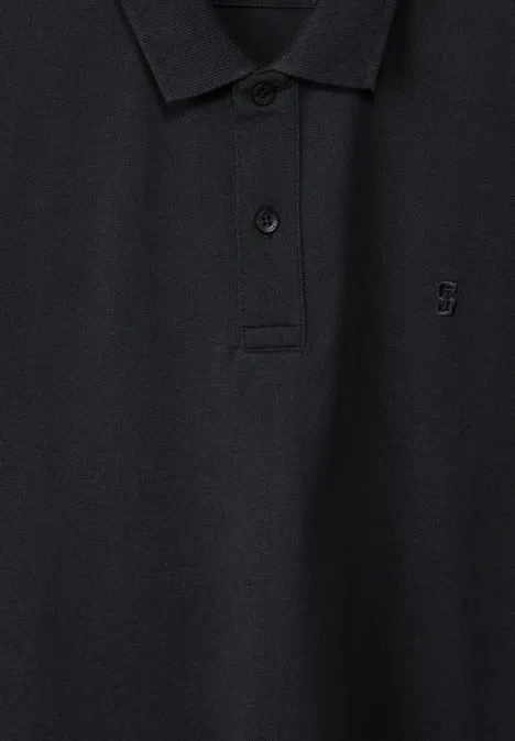 Piqué poloshirt faded black Piqué poloshirt faded black