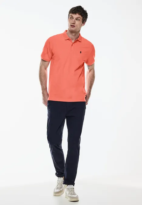 Piqué poloshirt sea coral red Piqué poloshirt sea coral red