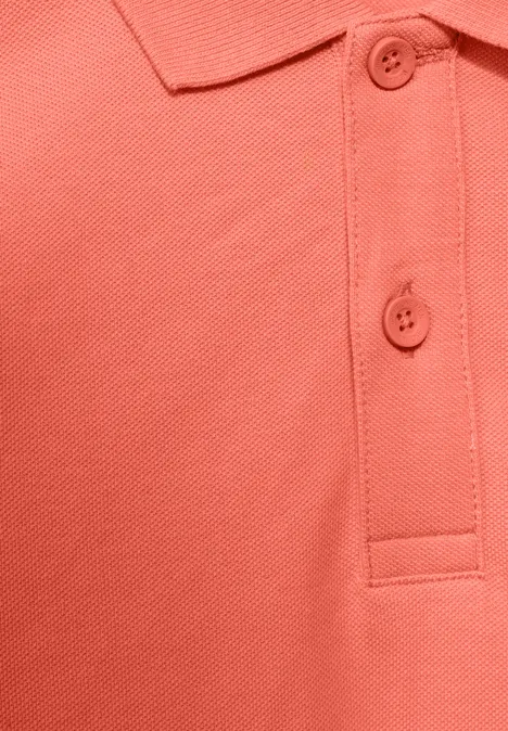 Piqué poloshirt sea coral red Piqué poloshirt sea coral red